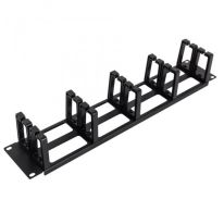 4Cabling 2RU 19" Cable Management Rail | 5 Plastic Ring 