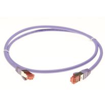 0.5m CAT6A S/FTP LSZH Ethernet Network Cable | Purple