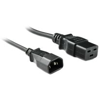 2m IEC C14 to C15 High Temperature Extension Cable | Black