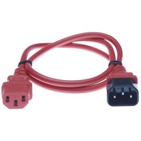 2m IEC C13 to C14 Power Lead: Red