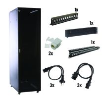 Server Rack Bundle - Plug them in Bundle| 45RU, GPO, Patch Panel, Cable Managment, Jacks and Power Cables