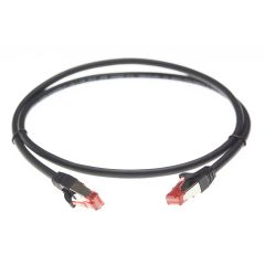 1m CAT6A S/FTP LSZH Ethernet Network Cable | Black